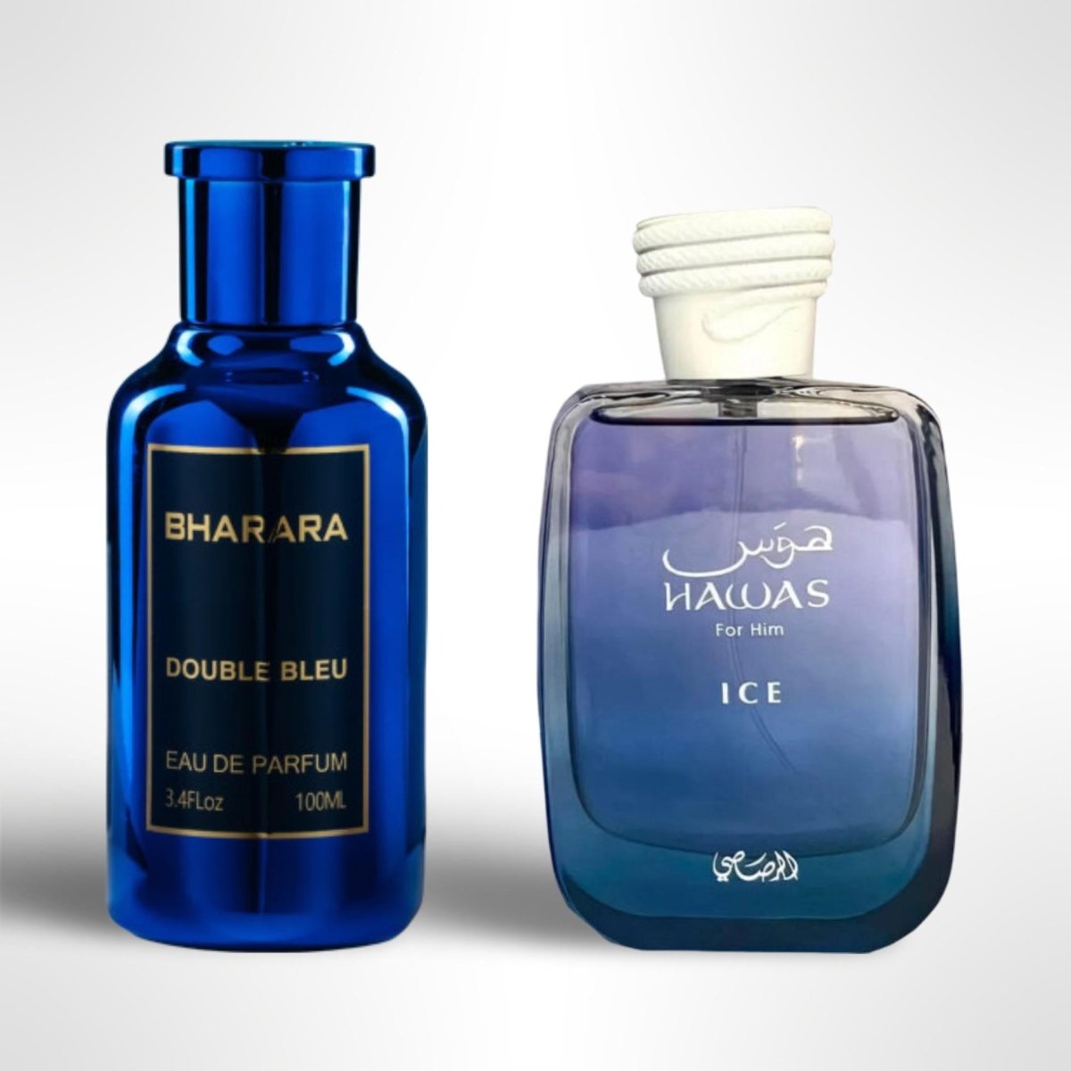 Rasasi Bharara Double Bleu + Hawas Ice Eau de Parfum 100ml by Rasasi — Authentic Arabic Fragrance | Qamare