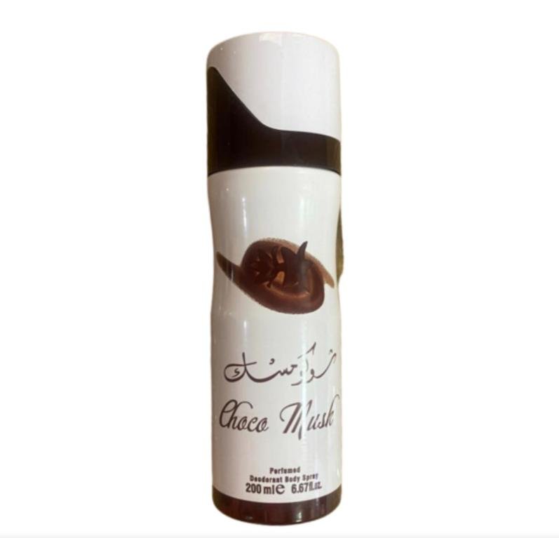 Al Rehab Choco Musk Deodorant Body Spray 200ml by Al Rehab — Authentic Arabic Fragrance | Qamare