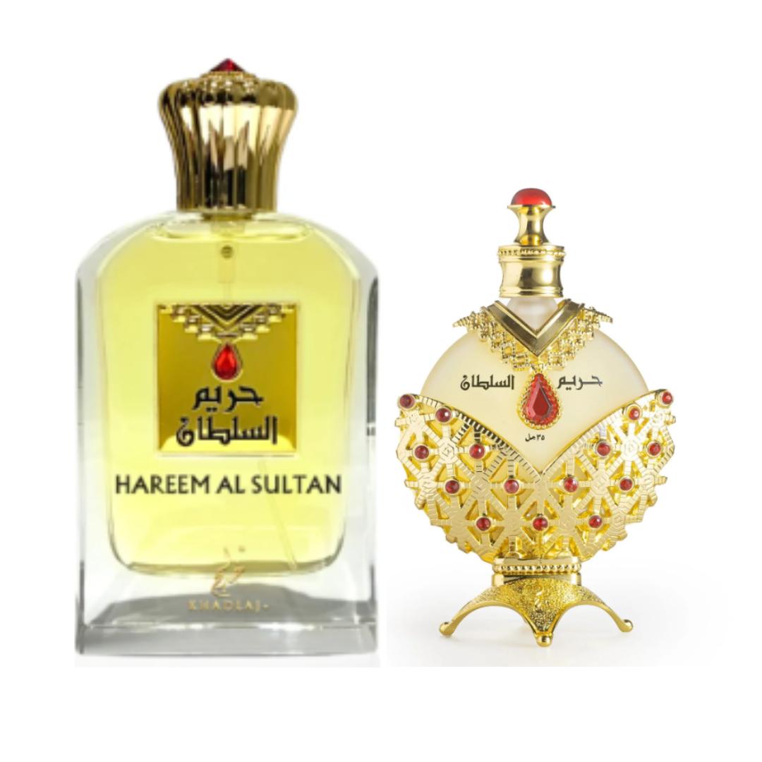 Khadlaj Hareem Alsultan Gold & Hareem Al Sultan Gold Oil Bundel Oil by Khadlaj — Authentic Arabic Fragrance | Qamare