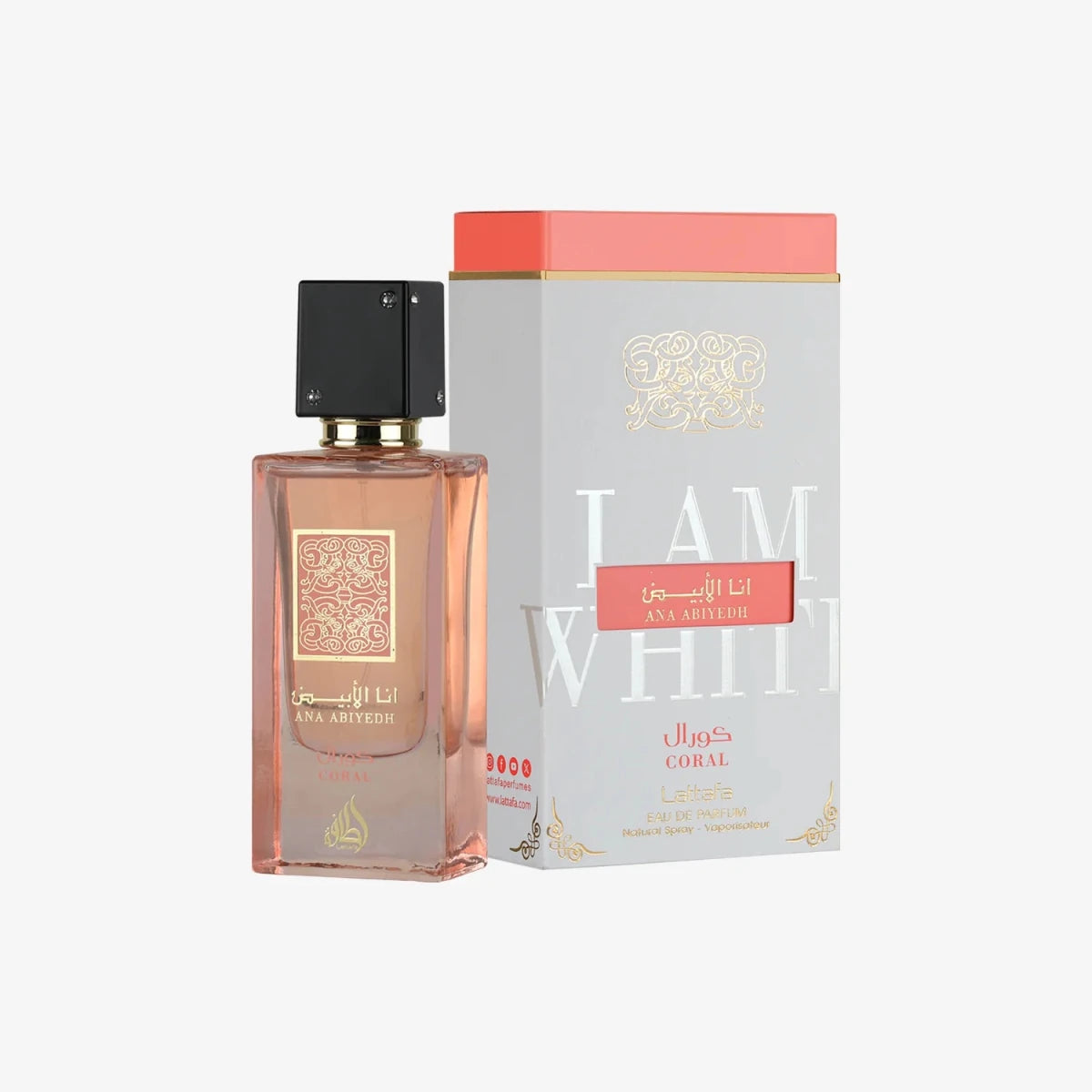 Lattafa Ana Abiyedh Coral Eau de Parfum 100ml by Lattafa — Authentic Arabic Fragrance | Qamare