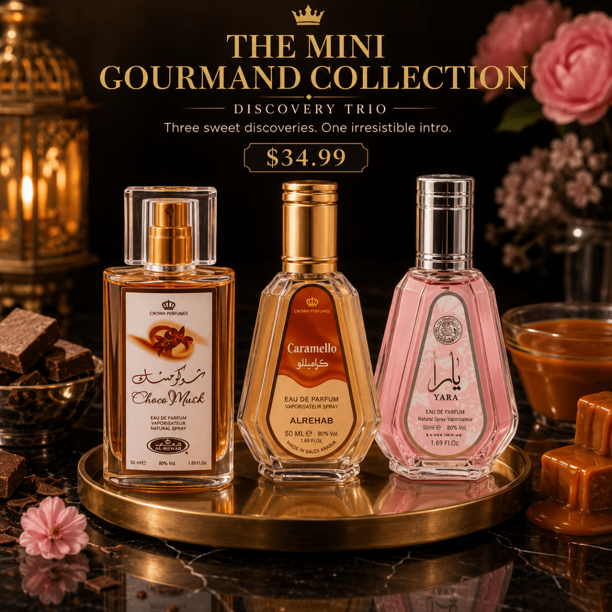 The Mini Gourmand Collection — Discovery Trio by Qamare — Authentic Arabic Fragrance | Qamare