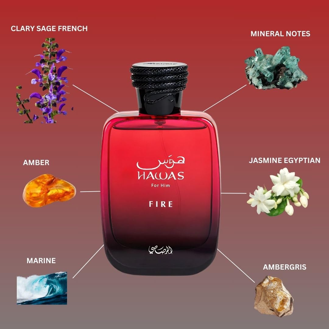 Rasasi Hawas Fire Eau de Parfum 100ml by Rasasi — Authentic Arabic Fragrance | Qamare perfumes