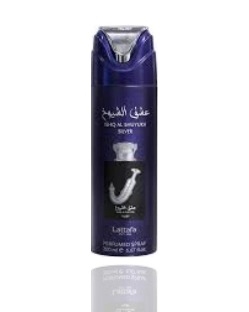 Lattafa Ishq Al Shuyukh Silver Deodorant Body Spray 200ml by Lattafa — Authentic Arabic Fragrance | Qamare