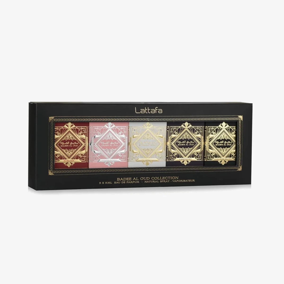 Lattafa Badee Al Oud Collection 5x Gift Set 5ml by Lattafa — Authentic Arabic Fragrance | Qamare