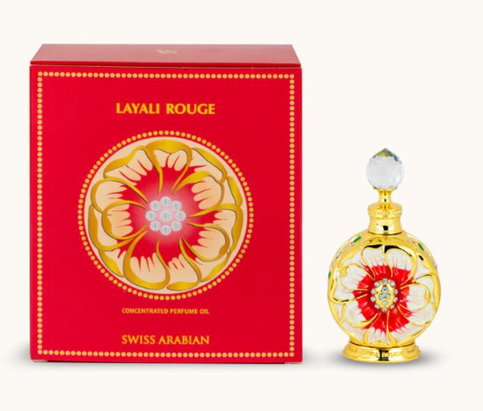 Swiss Arabian Layali Rouge Concentrated Oil Oil 15ml by Swiss Arabian — Authentic Arabic Fragrance | Qamare