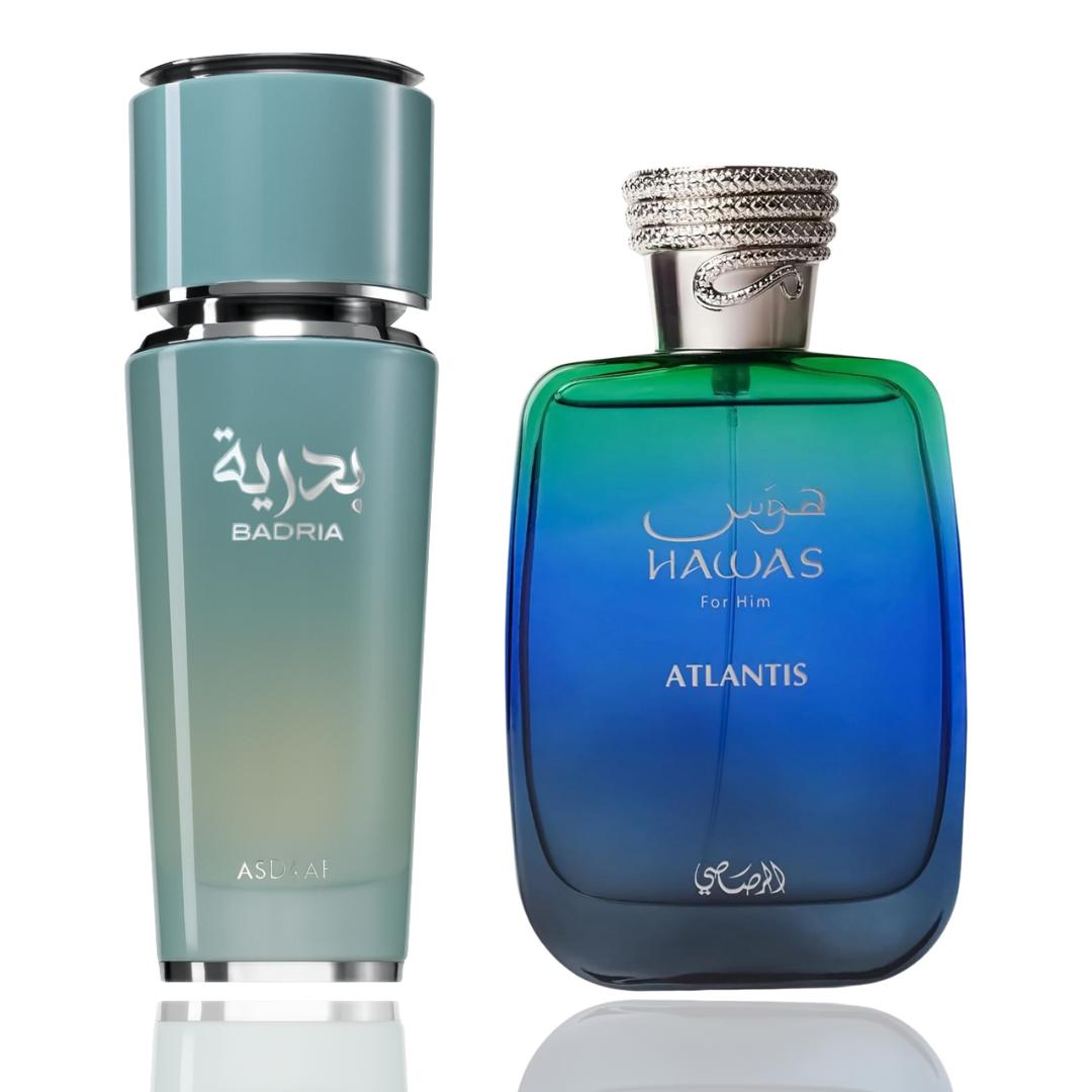 Lattafa Seashell Symphony Hawas Atlantis & Badria by Lattafa — Authentic Arabic Fragrance | Qamare