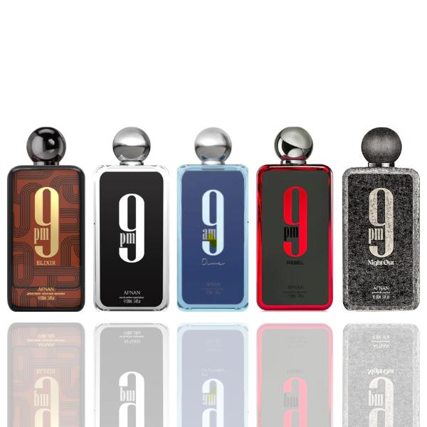 9pm Elixir + 9pm Rebel + 3 More — 5-Piece Bundle by Qamare — Authentic Arabic Fragrance | Qamare