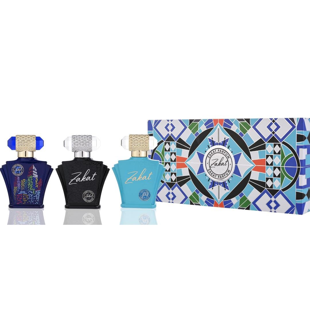 Zakat Piece Gift Set Blue by Qamare — Authentic Arabic Fragrance | Qamare