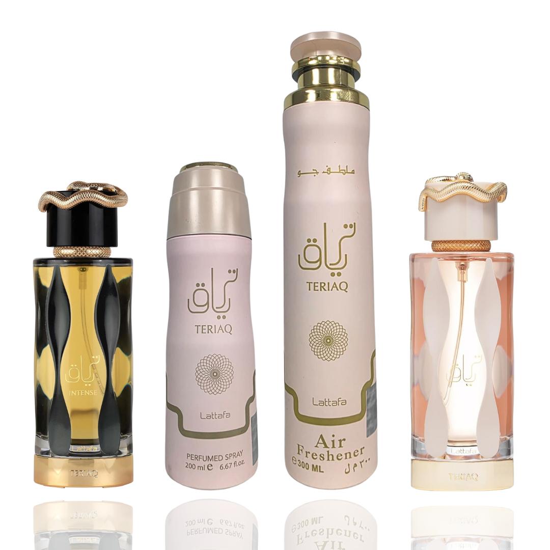 Teriaq + Teriaq Air Freshener + Teriaq Deodorant + Teriaq Intense by Qamare — Authentic Arabic Fragrance | Qamare
