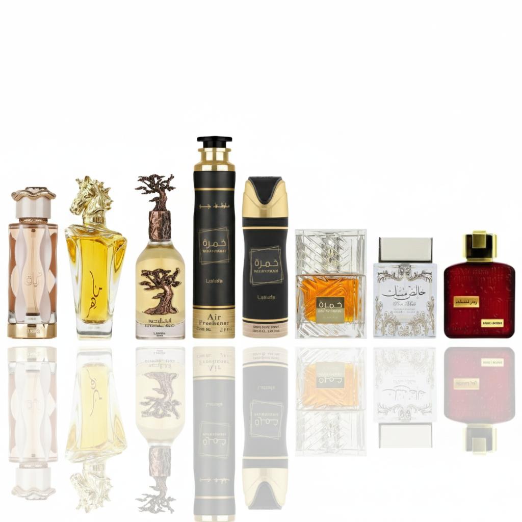 Teriaq + Maahir Gold + 6 More — 8-Piece Bundle by Qamare — Authentic Arabic Fragrance | Qamare