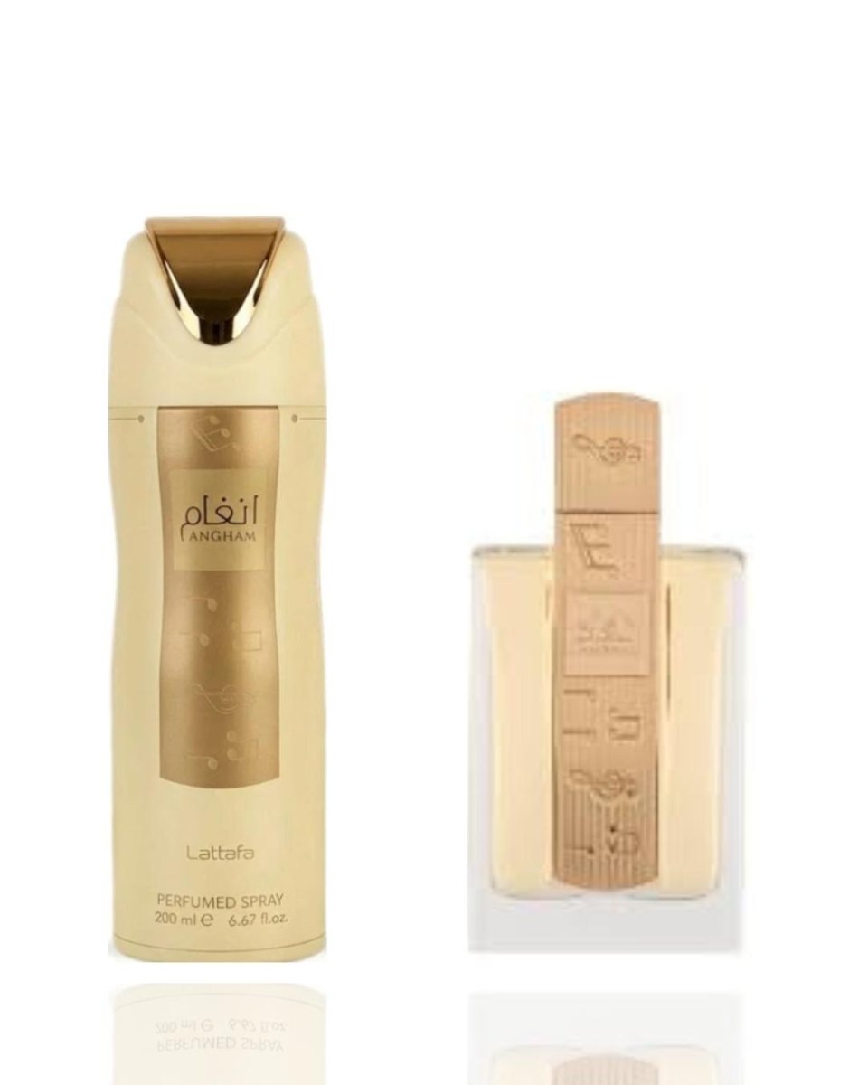 Angham Deodorant + Angham — 2-Piece Set by Qamare — Authentic Arabic Fragrance | Qamare