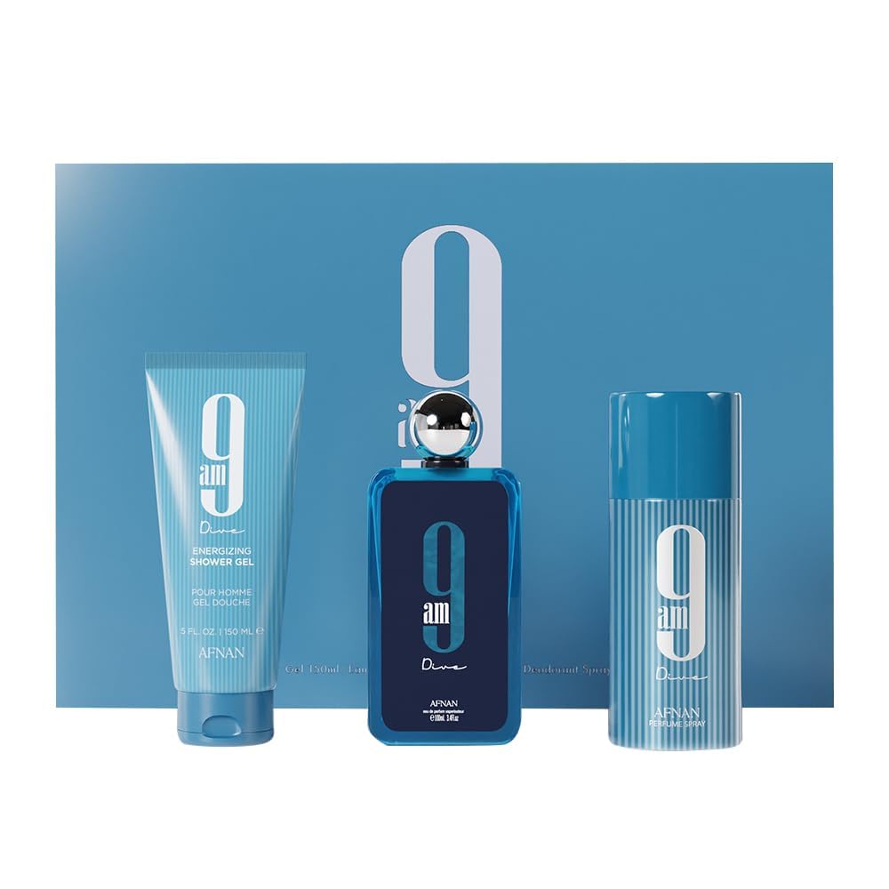 Afnan Am Dive 3pcs Gift Set by Afnan — Authentic Arabic Fragrance | Qamare