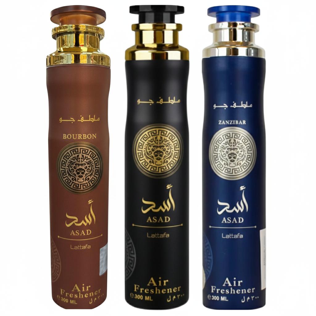Asad Bourbon Air Freshener + Asad Air Freshener + 1 More — 3-Piece by Qamare — Authentic Arabic Fragrance | Qamare