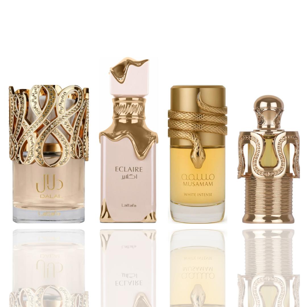 Dalal + Eclaire + 2 More — 4-Piece Bundle by Qamare — Authentic Arabic Fragrance | Qamare