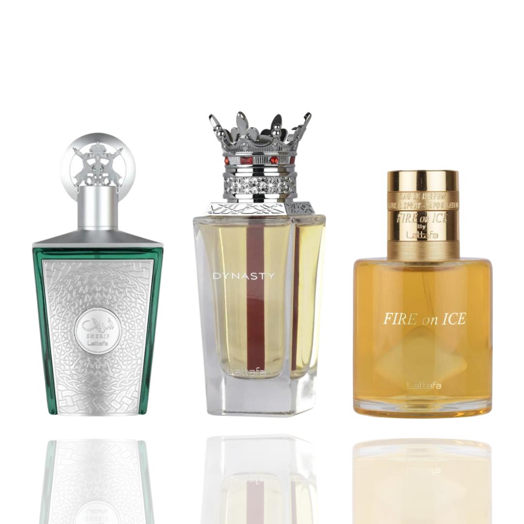 Fire On Ice + Dynasty + 1 More — 3-Piece Bundle by Qamare — Authentic Arabic Fragrance | Qamare