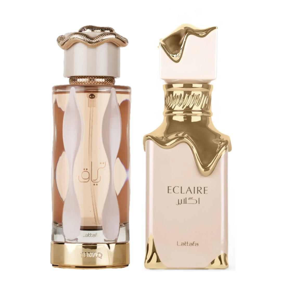 Lattafa Teriaq + Eclaire — 2-Piece Set by Lattafa — Authentic Arabic Fragrance | Qamare