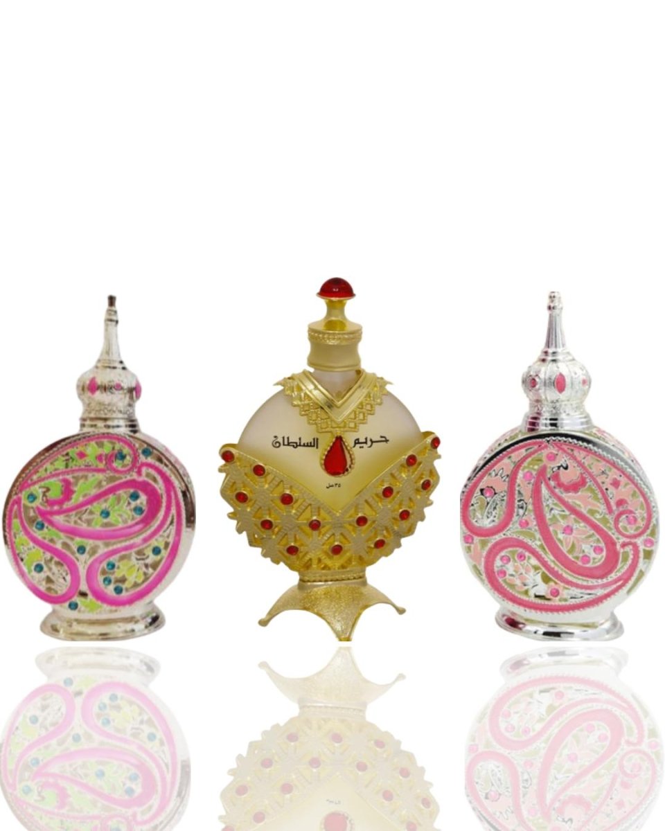 Naseem Al Layl + Hareem Al Sultan Gold Oil + 1 More — 3-Piece Bundle by Naseem — Authentic Arabic Fragrance | Qamare