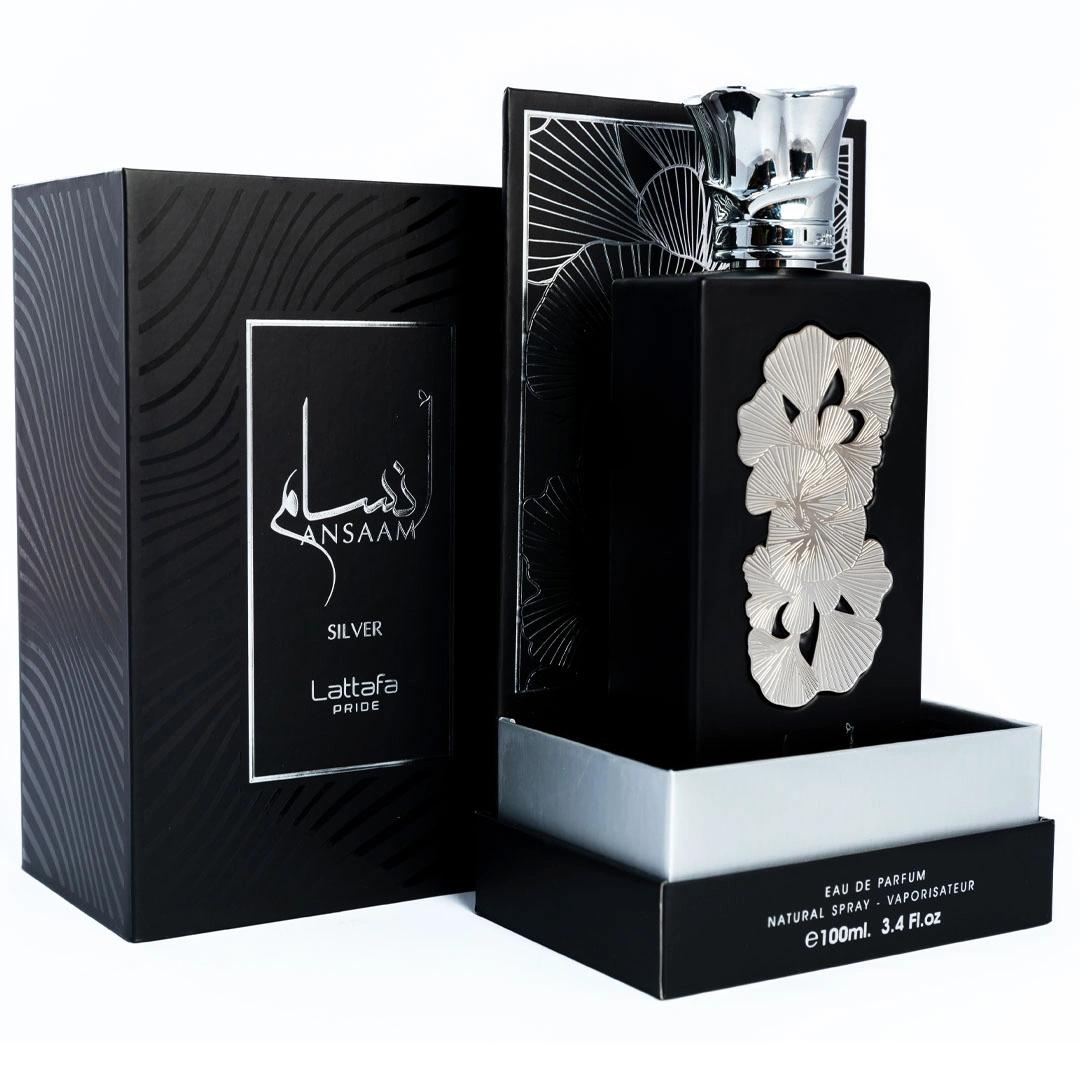 Lattafa Ansaam Silver Eau de Parfum 100ml by Lattafa — Authentic Arabic Fragrance | Qamare