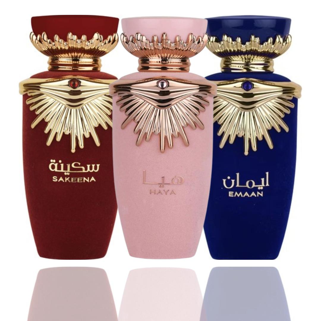 Emaan + Haya + 1 More — 3-Piece Bundle by Qamare — Authentic Arabic Fragrance | Qamare