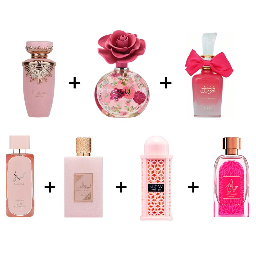 Haya + Layaan + 5 More — 7-Piece Bundle by Qamare — Authentic Arabic Fragrance | Qamare