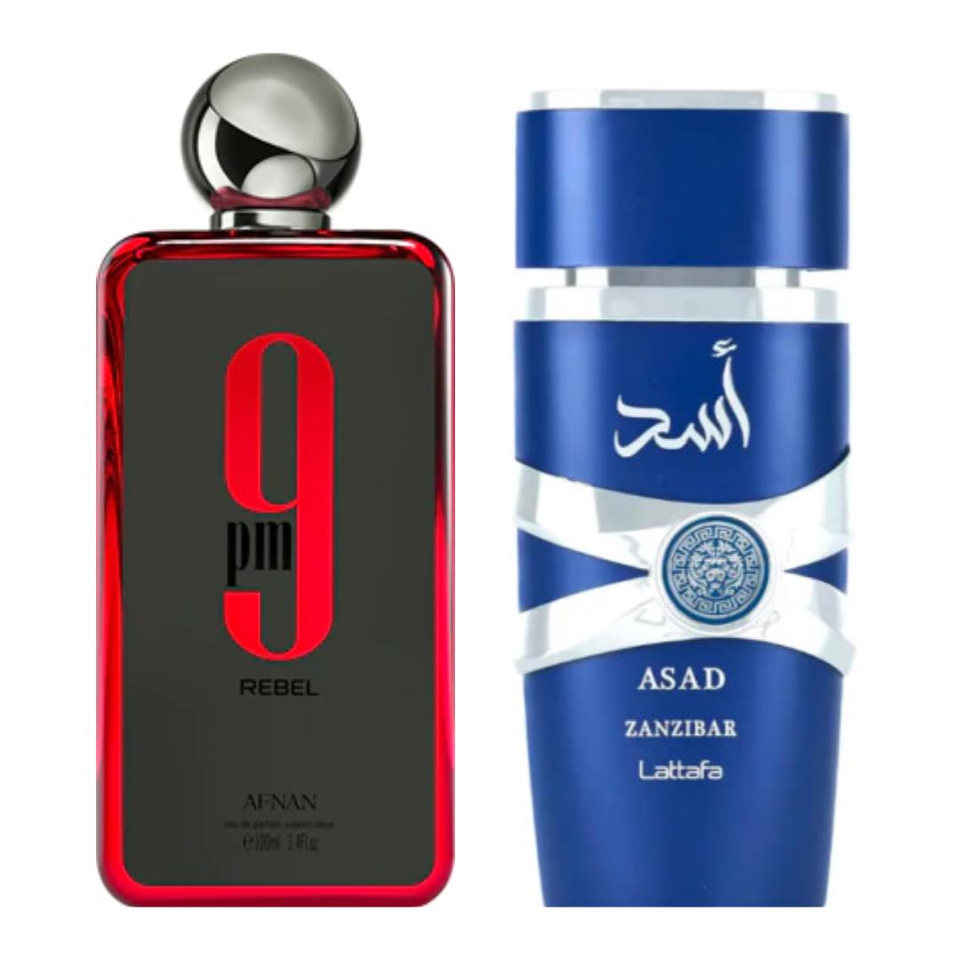 Afnan Asad Zanzibar + 9pm Rebel — 2-Piece Set by Afnan — Authentic Arabic Fragrance | Qamare