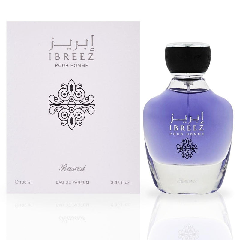 RASASI Ibreez Eau De Parfum Spray 100ML (3.38 OZ) Long Lasting Arabian Perfume for Men with Citrus, Lavender, Bergamot And Aquatic Notes - A Distinctive and Refined Perfume Men for Special Occasions