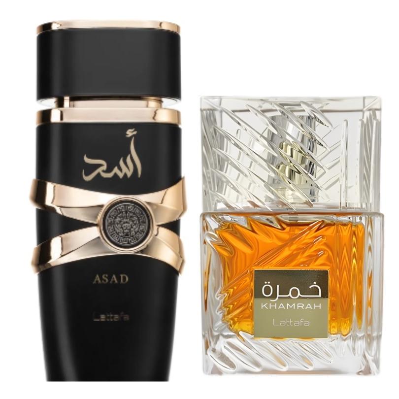 Lattafa Khamrah & Asad Eau de Parfum 100ml by Lattafa — Authentic Arabic Fragrance | Qamare