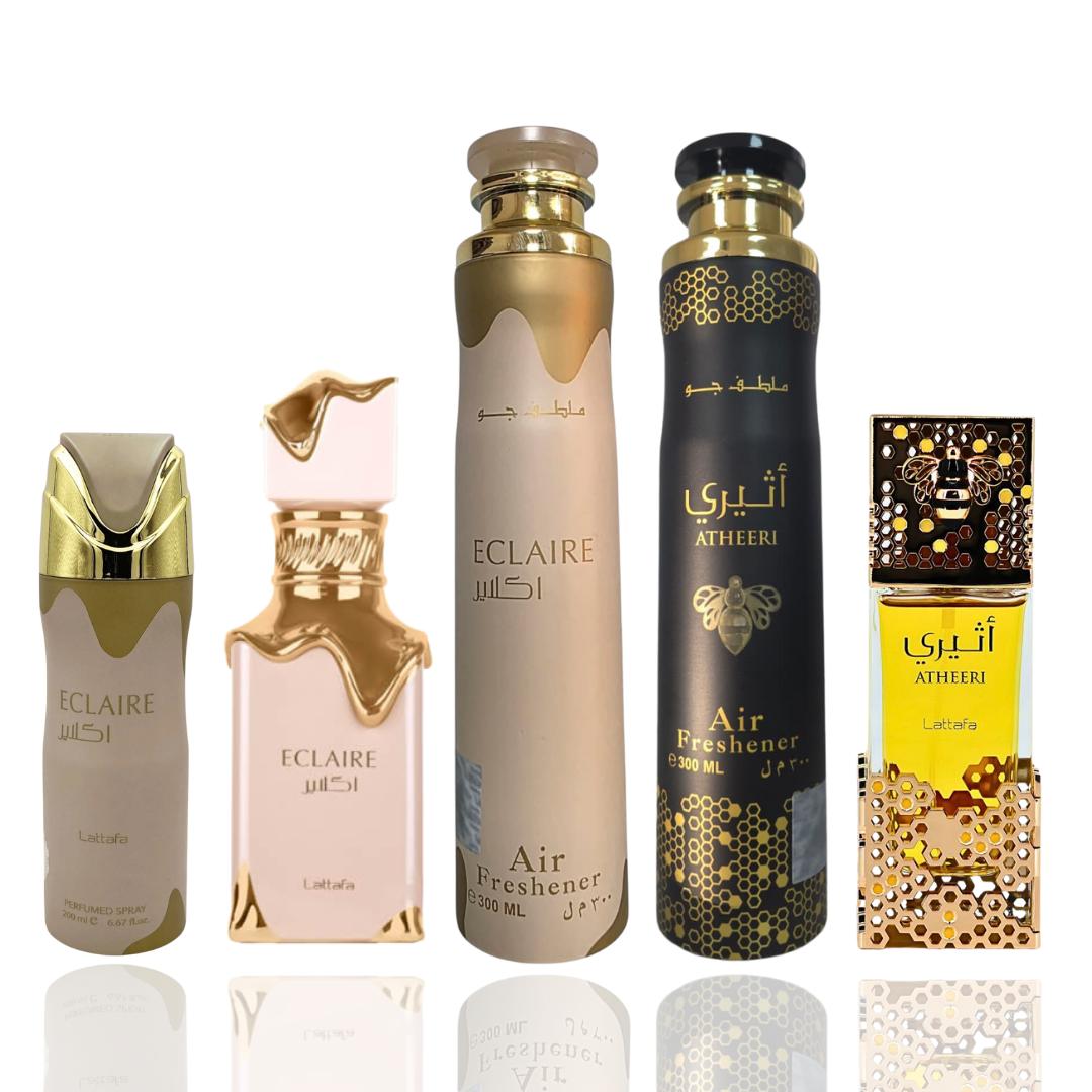 Eclaire + Eclaire Deodorant + Eclaire Air Freshener + Atheeri by Qamare — Authentic Arabic Fragrance | Qamare