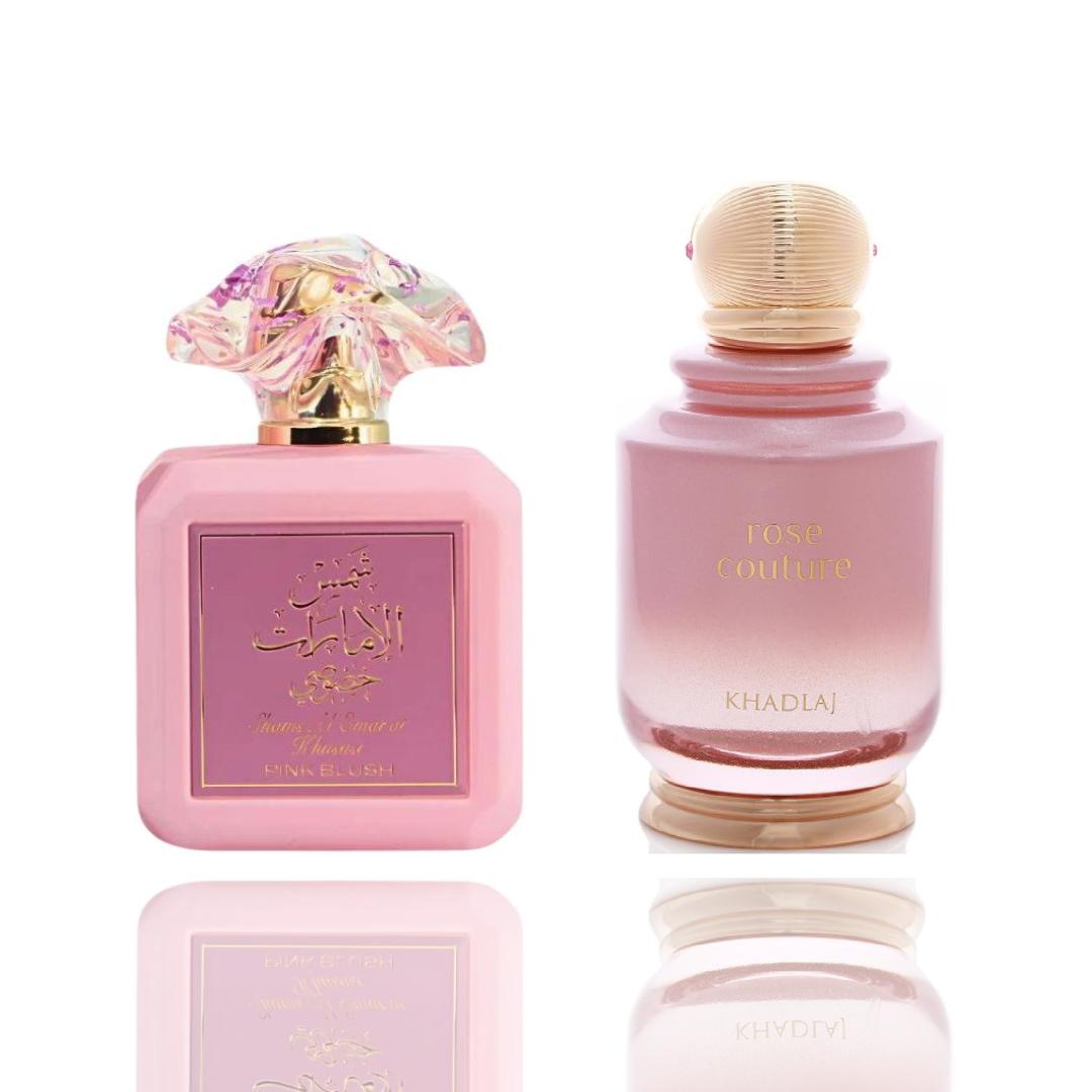 Rose Couture + Pink Blush Shams Al Emarat — 2-Piece Set by Qamare — Authentic Arabic Fragrance | Qamare