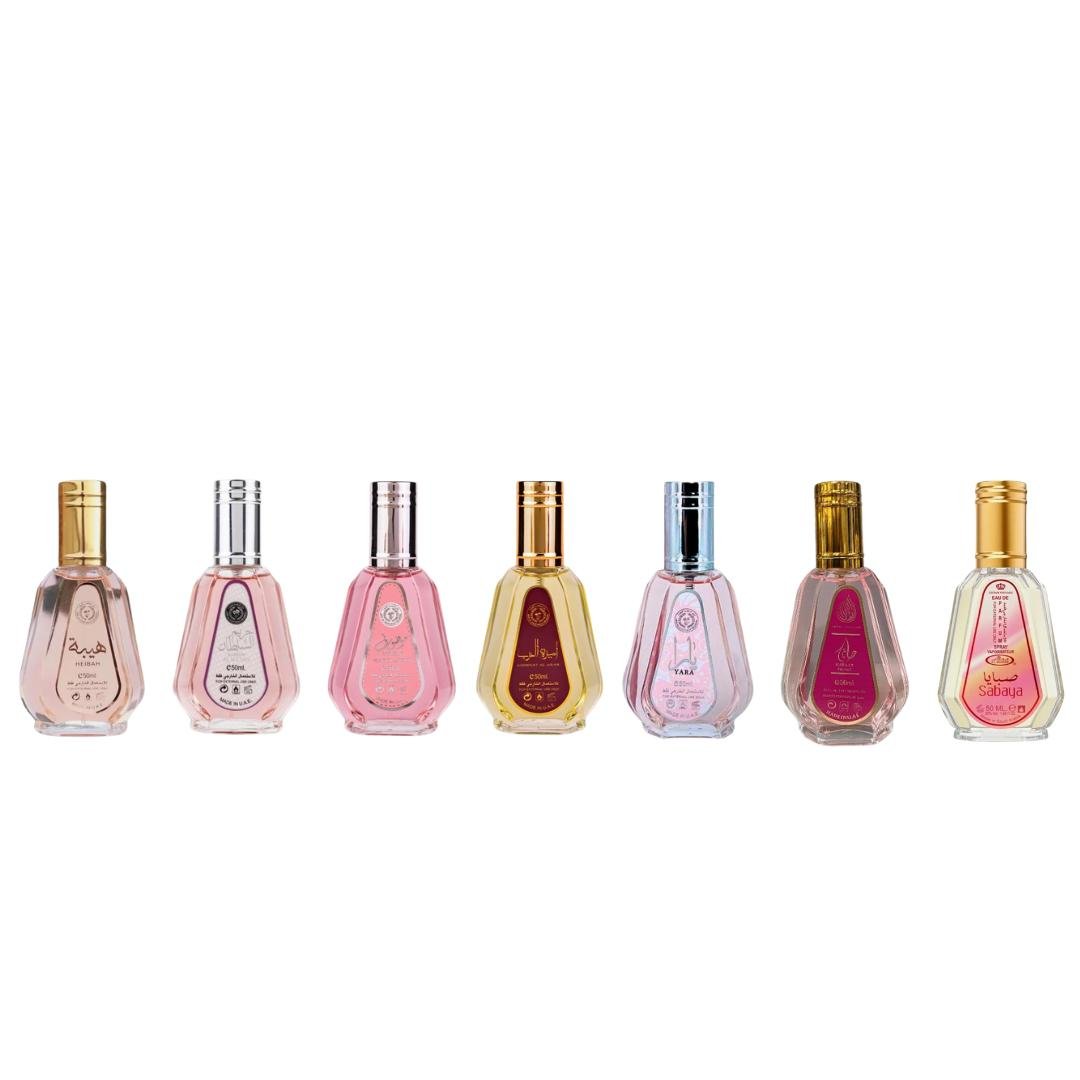 Sabaya + Hayaati + 5 More — 7-Piece Bundle by Qamare — Authentic Arabic Fragrance | Qamare