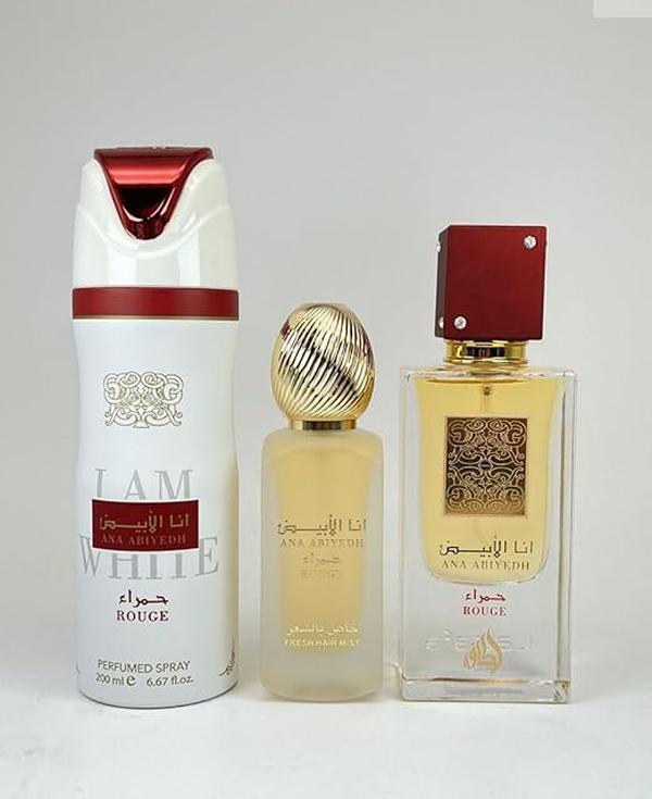 Ana Abiyedh Rouge Gift Set by Qamare — Authentic Arabic Fragrance | Qamare