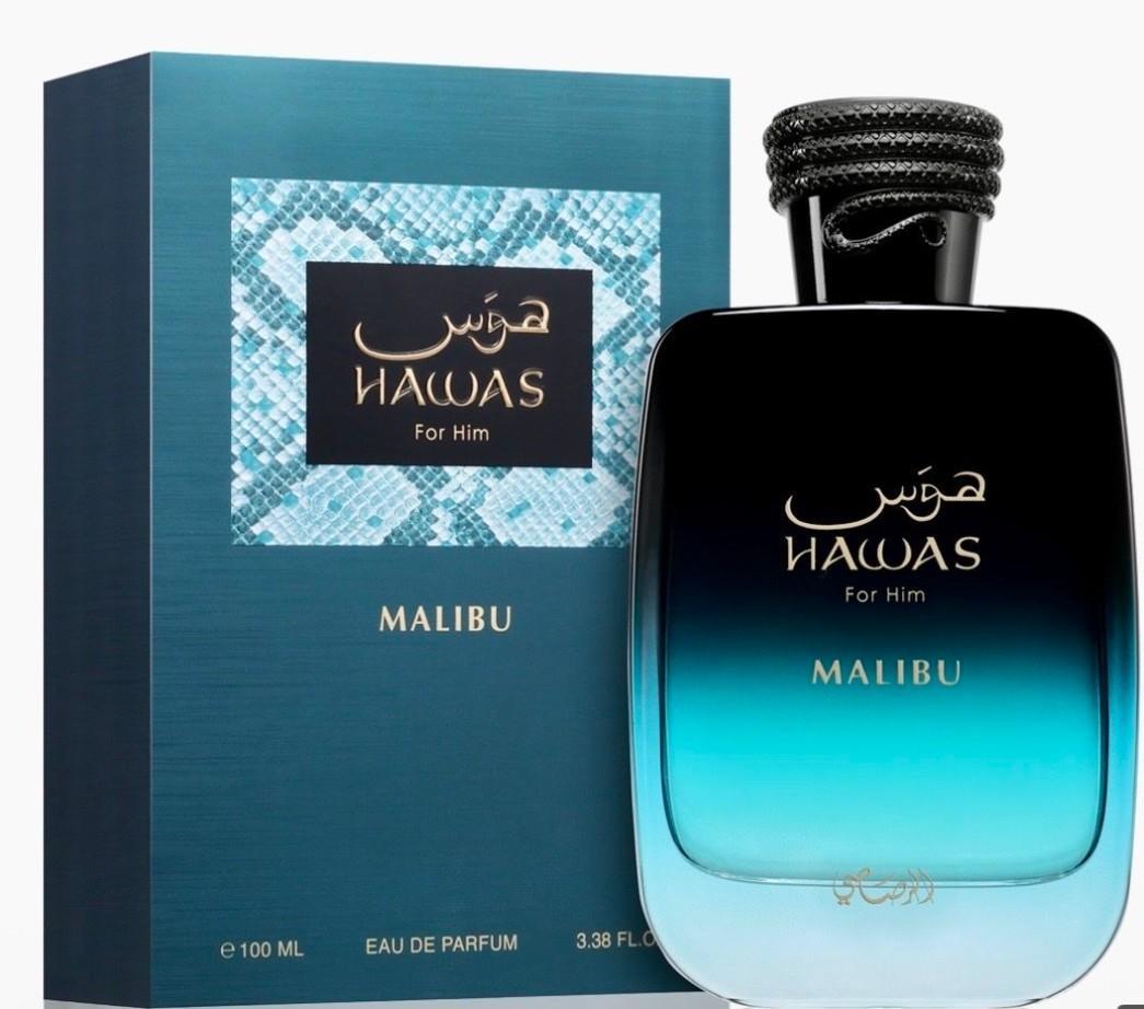 Rasasi Hawas Malibu Distinct Bottle Eau de Parfum 100ml by Rasasi — Authentic Arabic Fragrance | Qamare