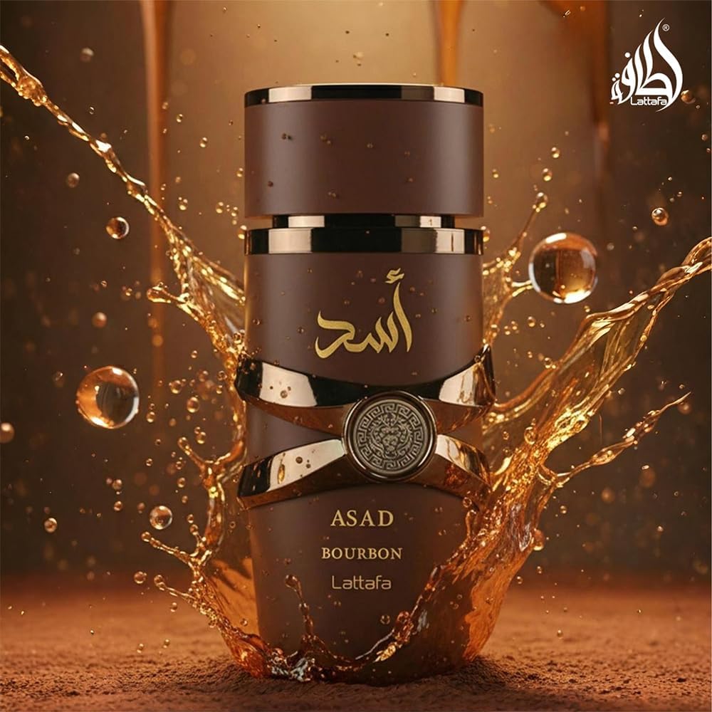 Lattafa Asad Bourbon for Unisex Eau de Parfum Spray, 3.4 Ounce / 100 ml | for Unisex