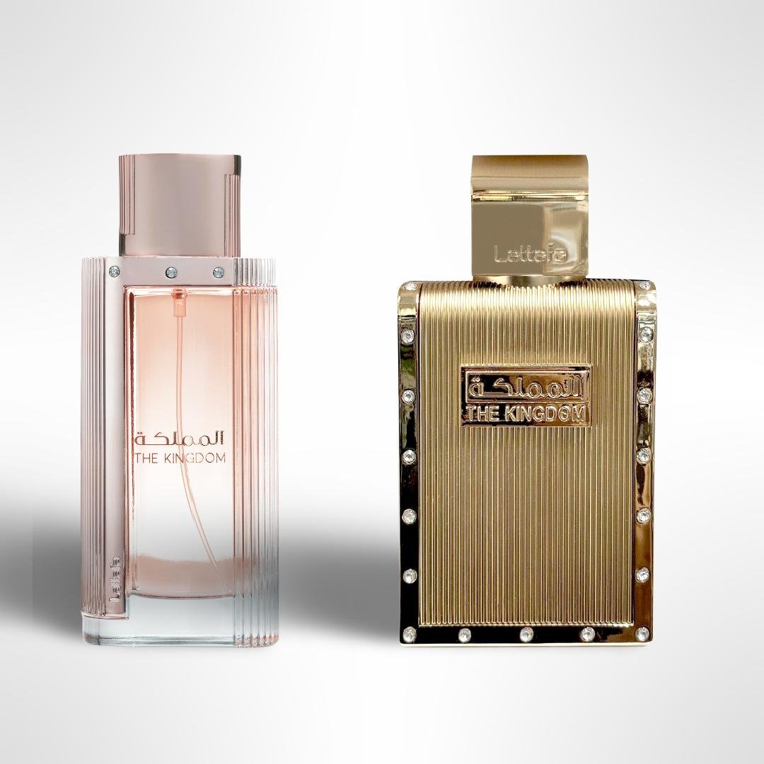 Lattafa Kingdom Women + Kingdom Men — 2-Piece Set by Lattafa — Authentic Arabic Fragrance | Qamare