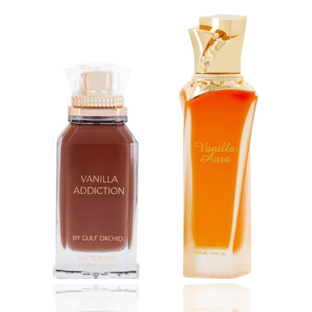 Vanilla Aura + Vanilla Addiction — 2-Piece Set by Qamare — Authentic Arabic Fragrance | Qamare