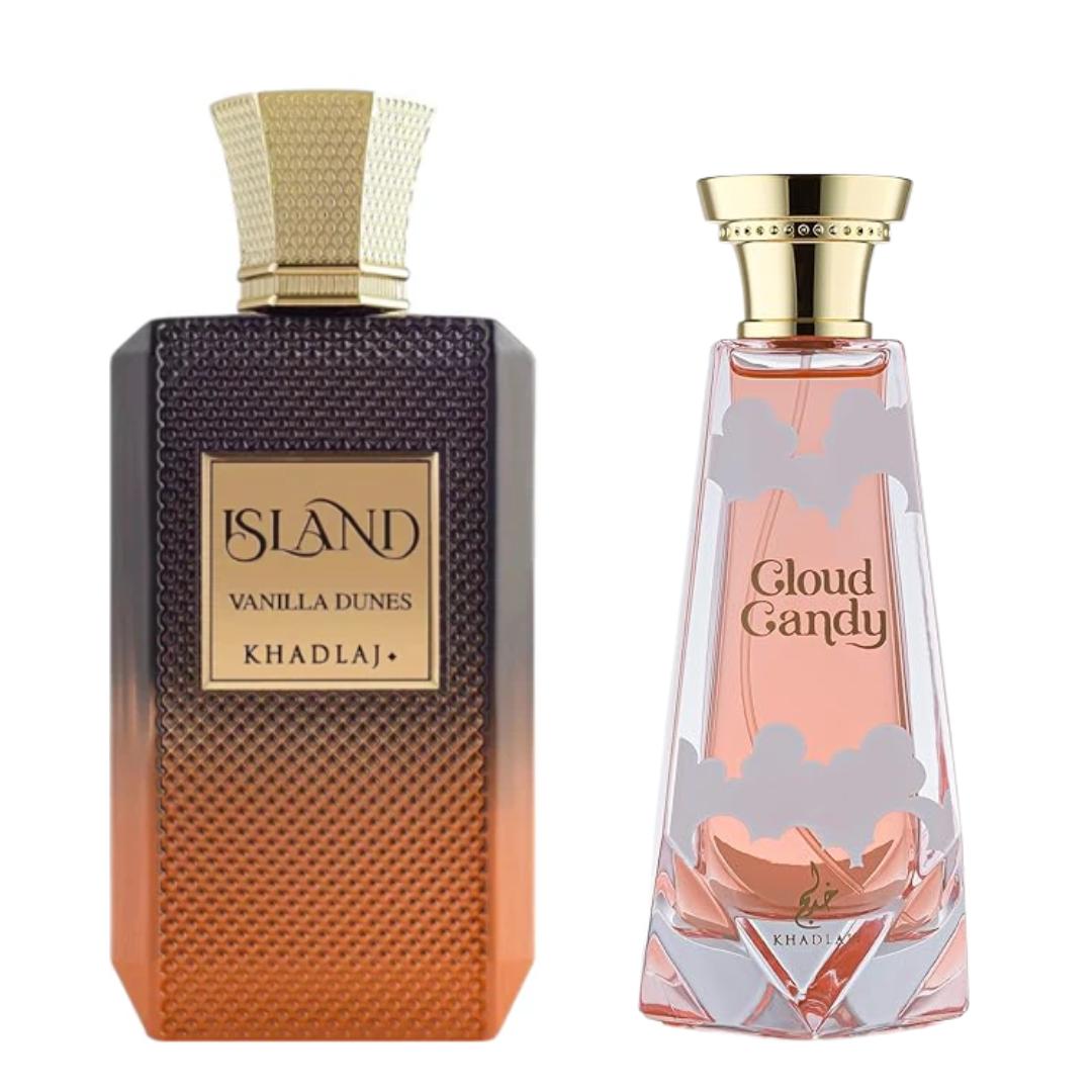 Island Vanilla Dunes + Cloud Candy — 2-Piece Set by Qamare — Authentic Arabic Fragrance | Qamare
