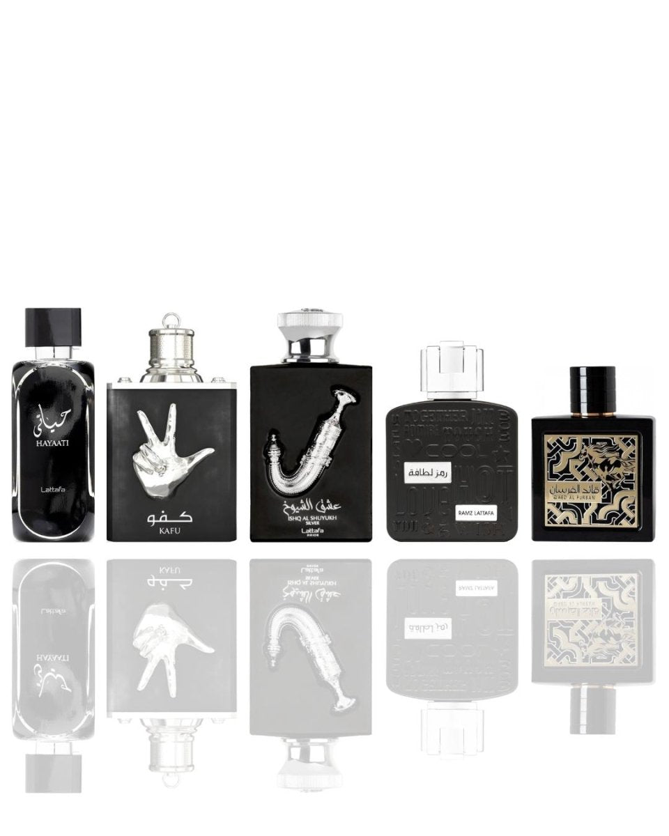 Hayaati + Kafu + 3 More — 5-Piece Bundle by Qamare — Authentic Arabic Fragrance | Qamare