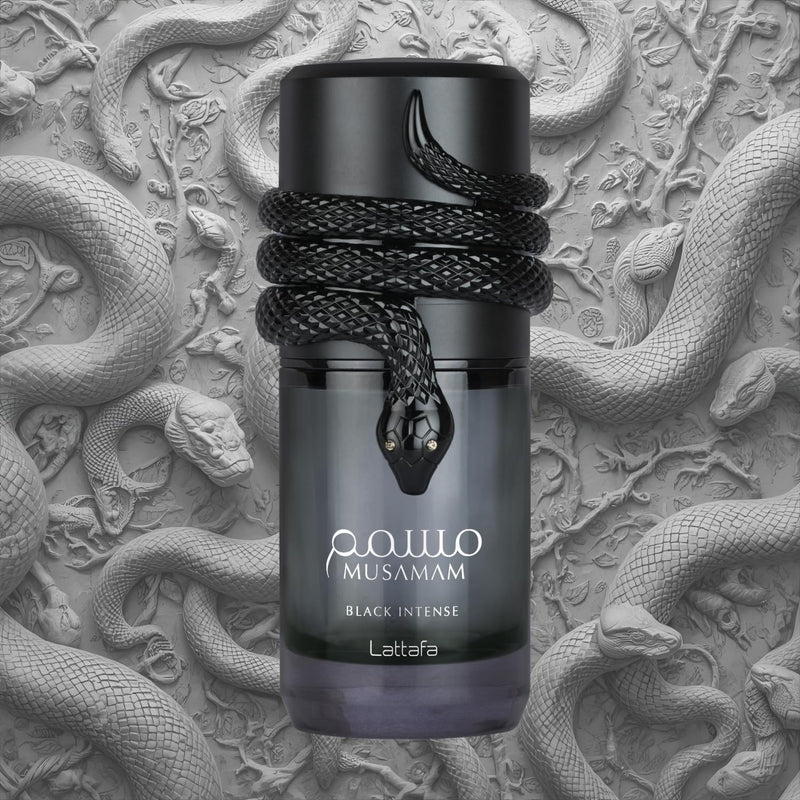 Lattafa Musamam Black Intense – Spicy, Woody, Amber, Aromatic – Eau de Parfum Spray Long-Lasting Fragrance for Unisex, 3.4 Ounce / 100 ml