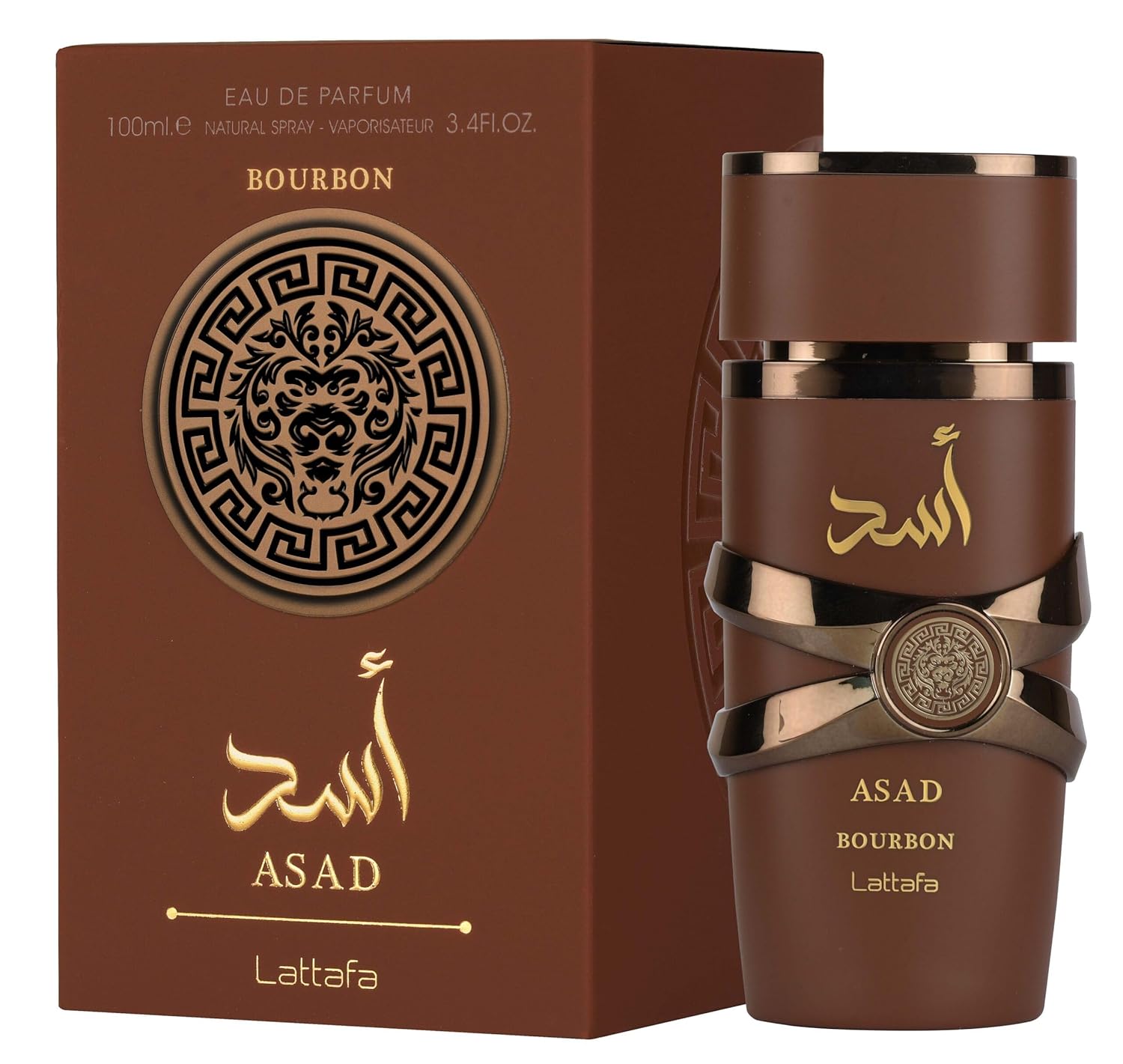 Lattafa Asad Bourbon for Unisex Eau de Parfum Spray, 3.4 Ounce / 100 ml | for Unisex