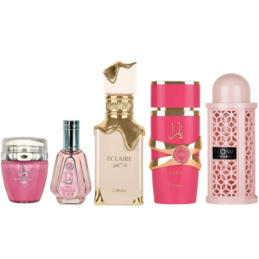 Eclair + Yara Hand And Body Lotion + 3 More — 5-Piece Bundle by Qamare — Authentic Arabic Fragrance | Qamare