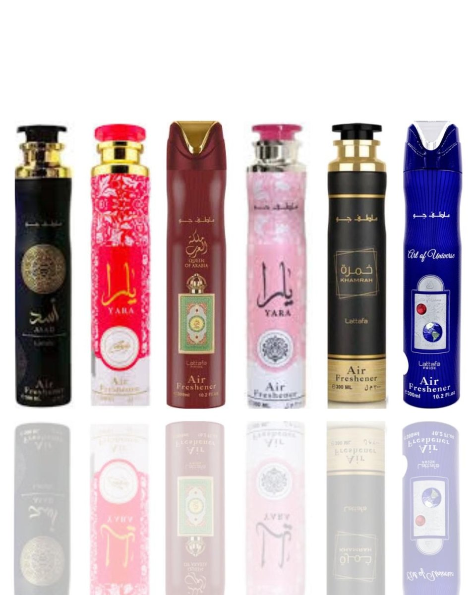 Asad Air Freshener + Yara Candy Air Freshener + 4 More — 6-Piece by Qamare — Authentic Arabic Fragrance | Qamare