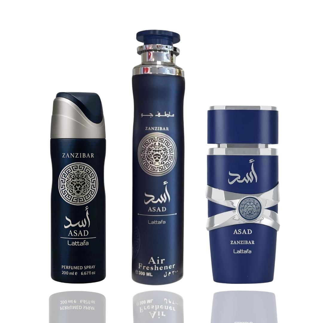 Asad Zanzibar + Asad Zanzibar Deodorant + Asad Zanzibar Air by Qamare — Authentic Arabic Fragrance | Qamare