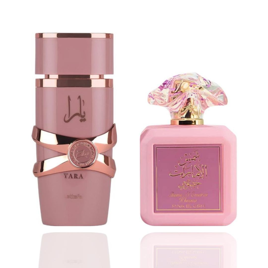 Yara Elixir + Pink Blush Shams Al Emarat — 2-Piece Set by Qamare — Authentic Arabic Fragrance | Qamare