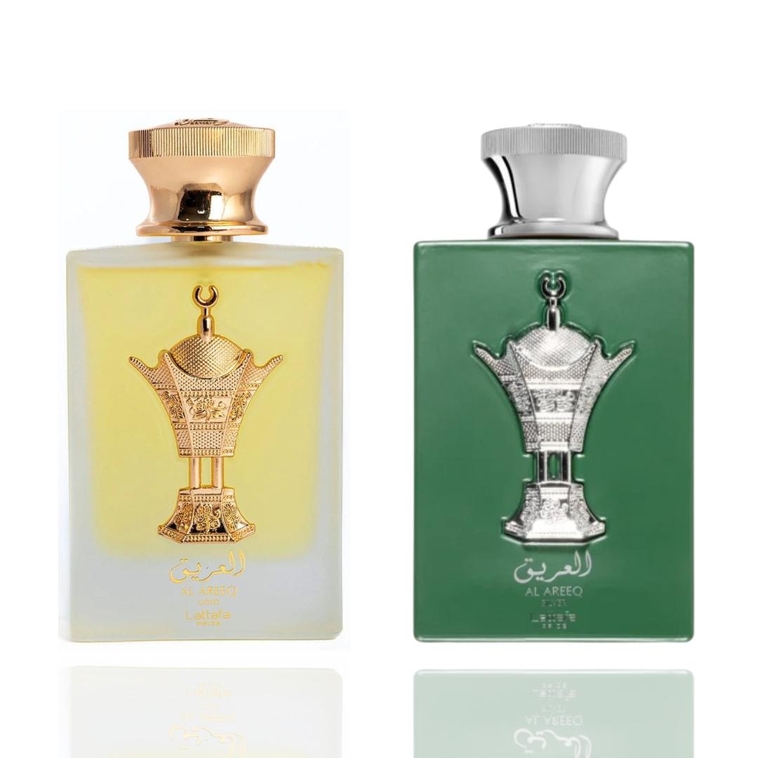 Al Areeq Gold + Al Areeq Silver — 2-Piece Set by Qamare — Authentic Arabic Fragrance | Qamare