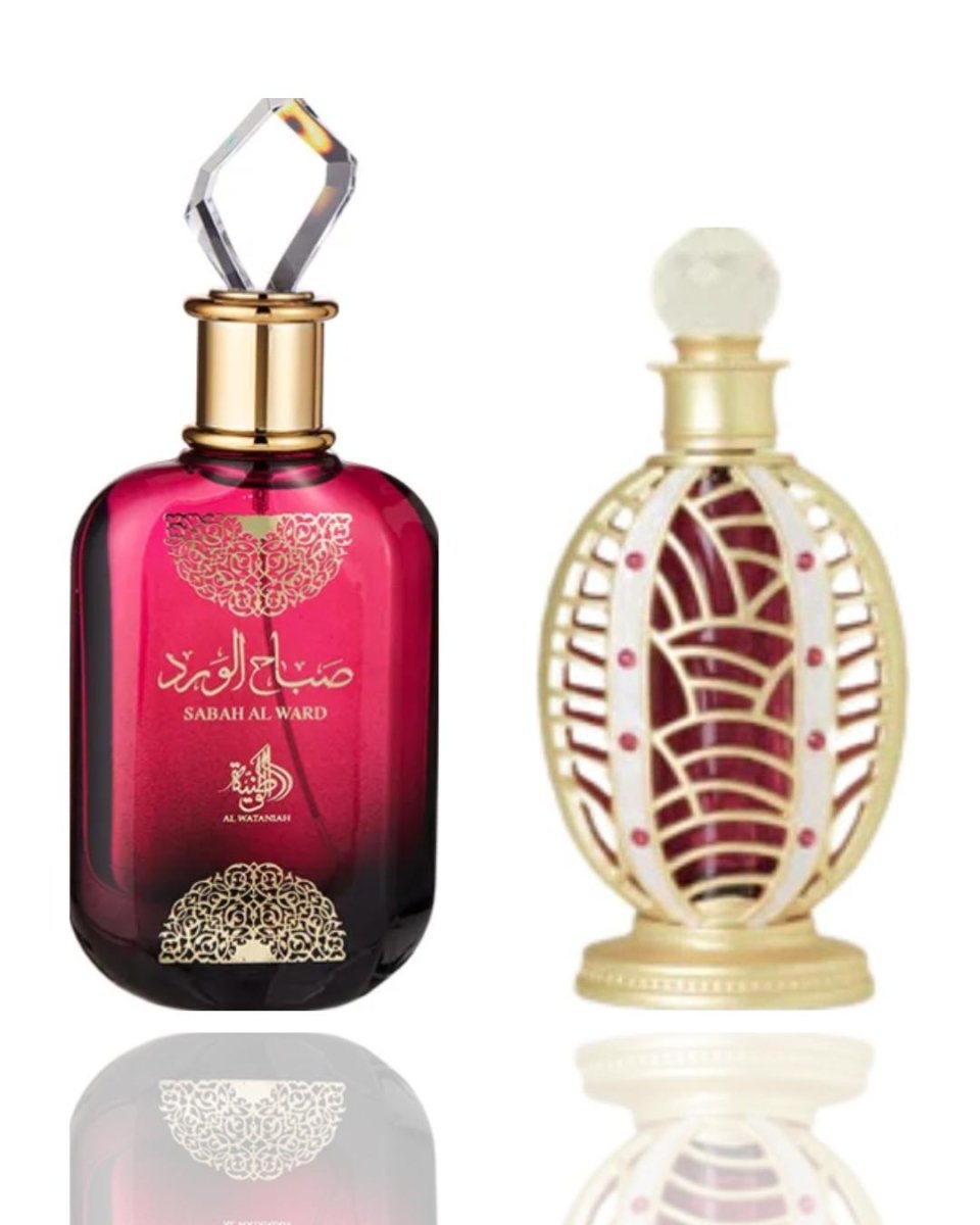 Sabah Al Ward + Sabah Al Ward Oil — 2-Piece Set by Qamare — Authentic Arabic Fragrance | Qamare