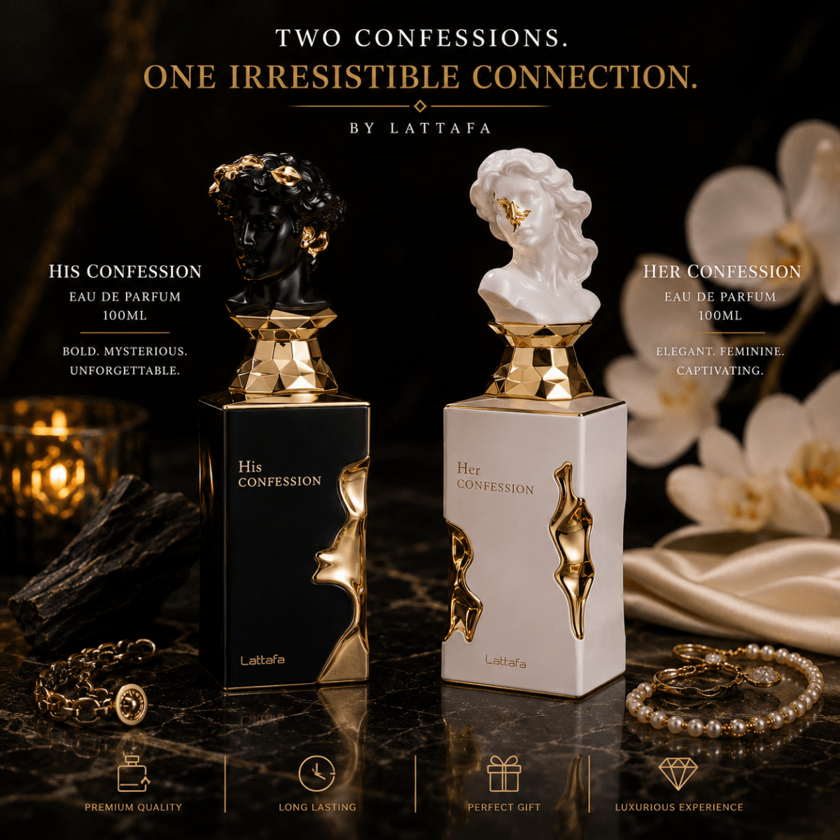 Secrets After Dark — His & Hers Reserve by Qamare — Authentic Arabic Fragrance | Qamare