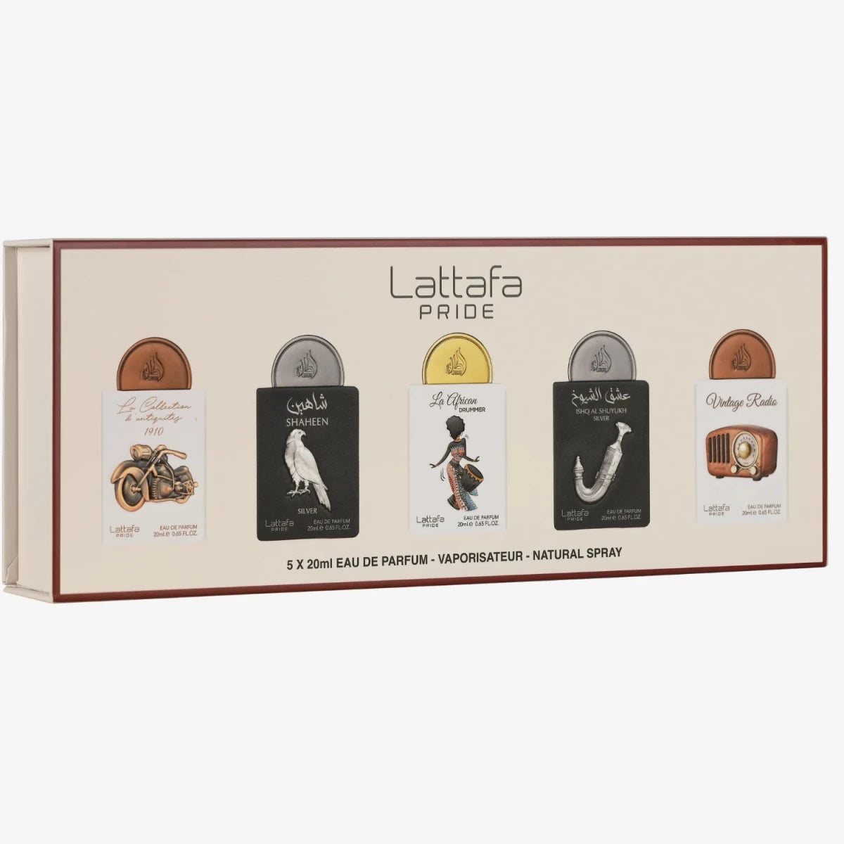 Lattafa Pride 5x Nebras-art of Wood-art of Universe-ansaam Gold-kashan Gift Set 20ml by Lattafa — Authentic Arabic Fragrance | Qamare