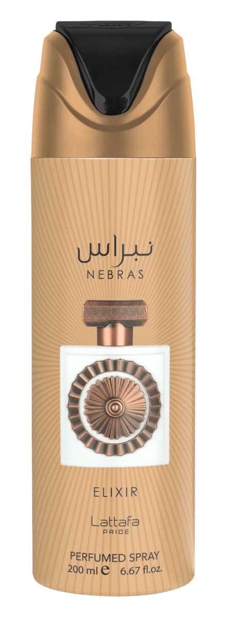 Lattafa Nebras Elixir Deo Deodorant Spray 200ml by Lattafa — Authentic Arabic Fragrance | Qamare