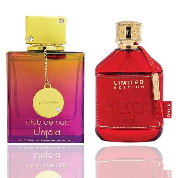 Nitro Red + Club De Nuit Untold — 2-Piece Set by Qamare — Authentic Arabic Fragrance | Qamare