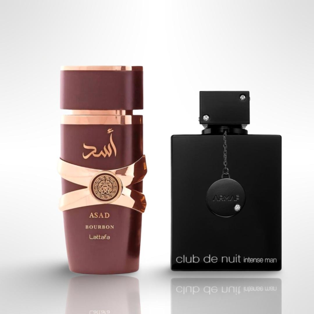 Afnan Asad Bourbon + Club De Nuit Black — 2-Piece Set by Afnan — Authentic Arabic Fragrance | Qamare